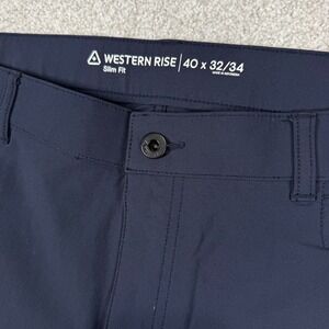 Western Rise Evolution Pant Mens 40 Navy Blue Slim Fit 4-Way Stretch Travel P001